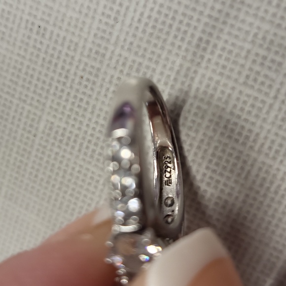 Ring 8 Stone 925 Sterling silver CZ Ring size 6.5 - Picture 7 of 11